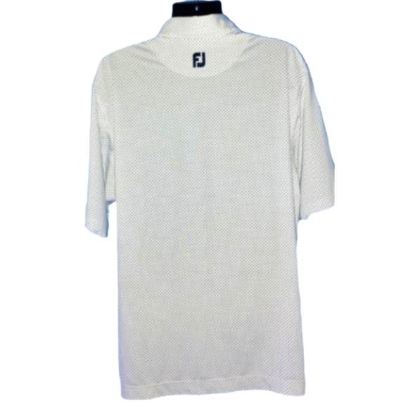FootJoy White Polka Dot Golf Polo Shirt - Picture 3 of 6